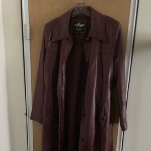 Long leather trench